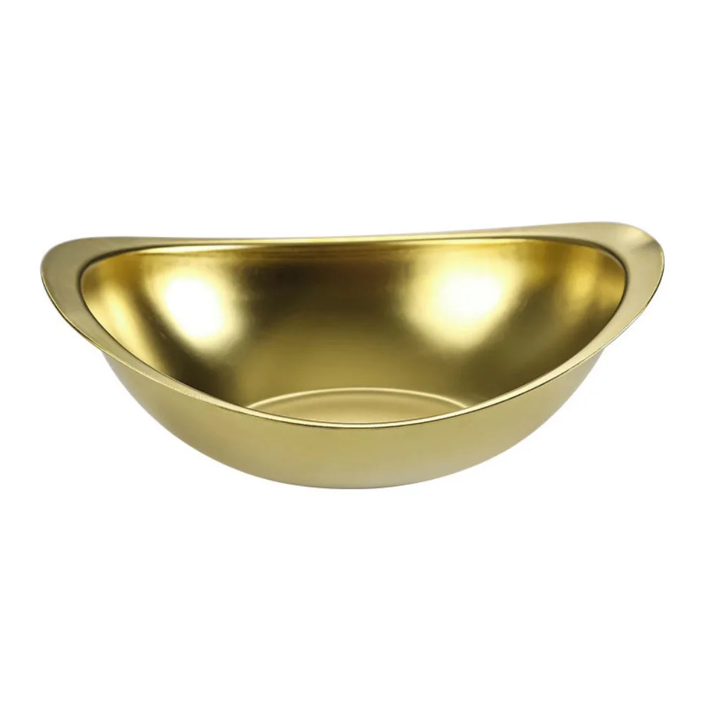

Durable Yuanbao Shape Salad Bowl Stainless Steel Korean Snack Bowl Rust-proof Kitchen Utensils Kimchi Bowl Appetizers