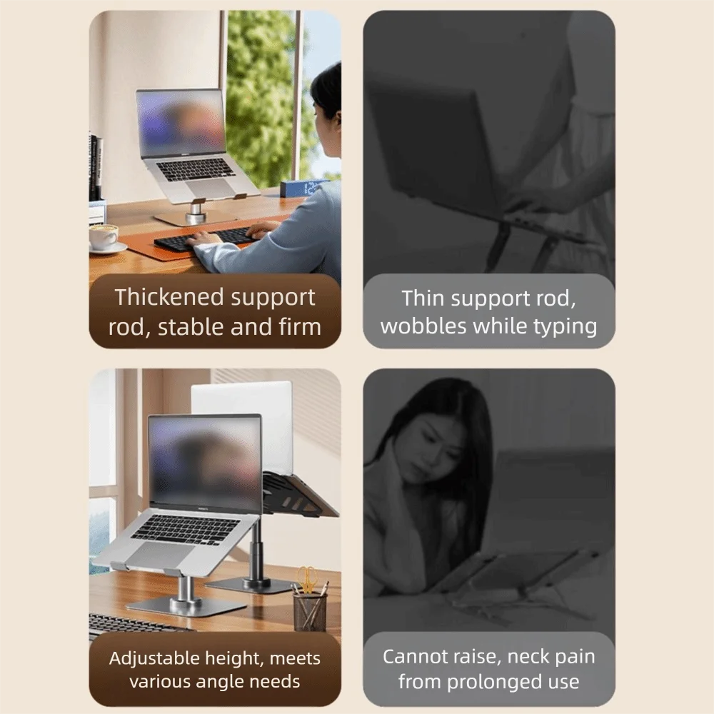 

Регулируемая по высоте вращающаяся подставка для ноутбука Вентилируемая конструкция Противоскользящая основа Держатель для проектора Прочная конструкция Полая