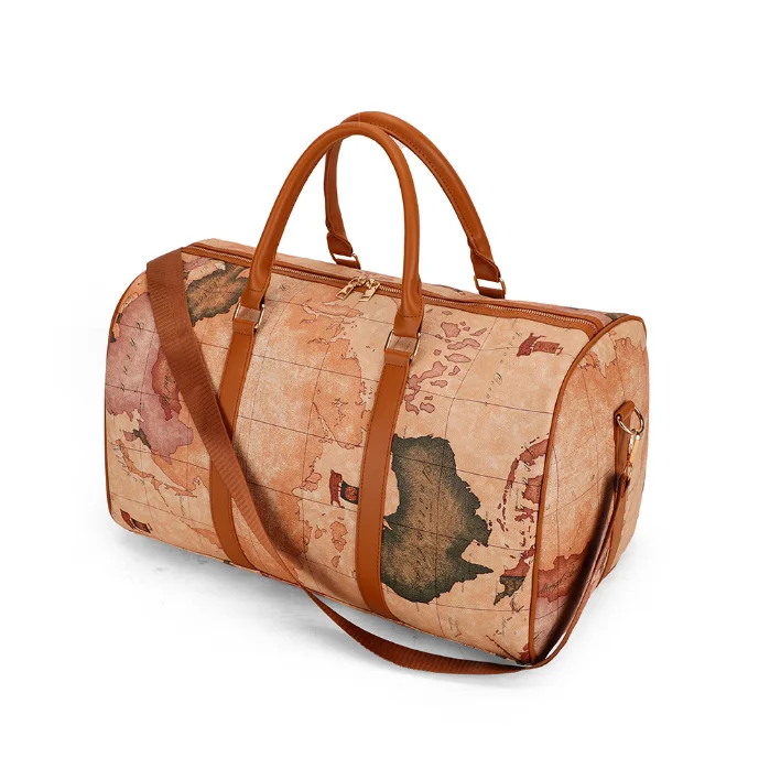

Женские дорожные сумки для багажа, дорожная сумка в стиле карты, дорожная сумка из искусственной кожи, короткая деловая сумка, женская сумка из искусственной кожи с плечевым ремнем