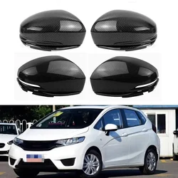 Honda Fit 2014-2020 자동차 액세서리 도어 사이드 윙 백미러 커버 캡 하우징 탄소 섬유 버클 스타일 1 쌍