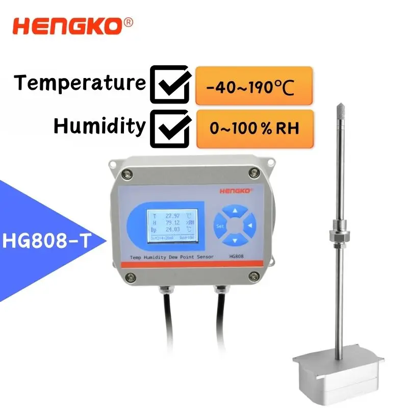 High Temperature and Humidity Transmitter -40 to 190 Celsius with Rs485 4-20ma 0-5V 0-10V HG808 T