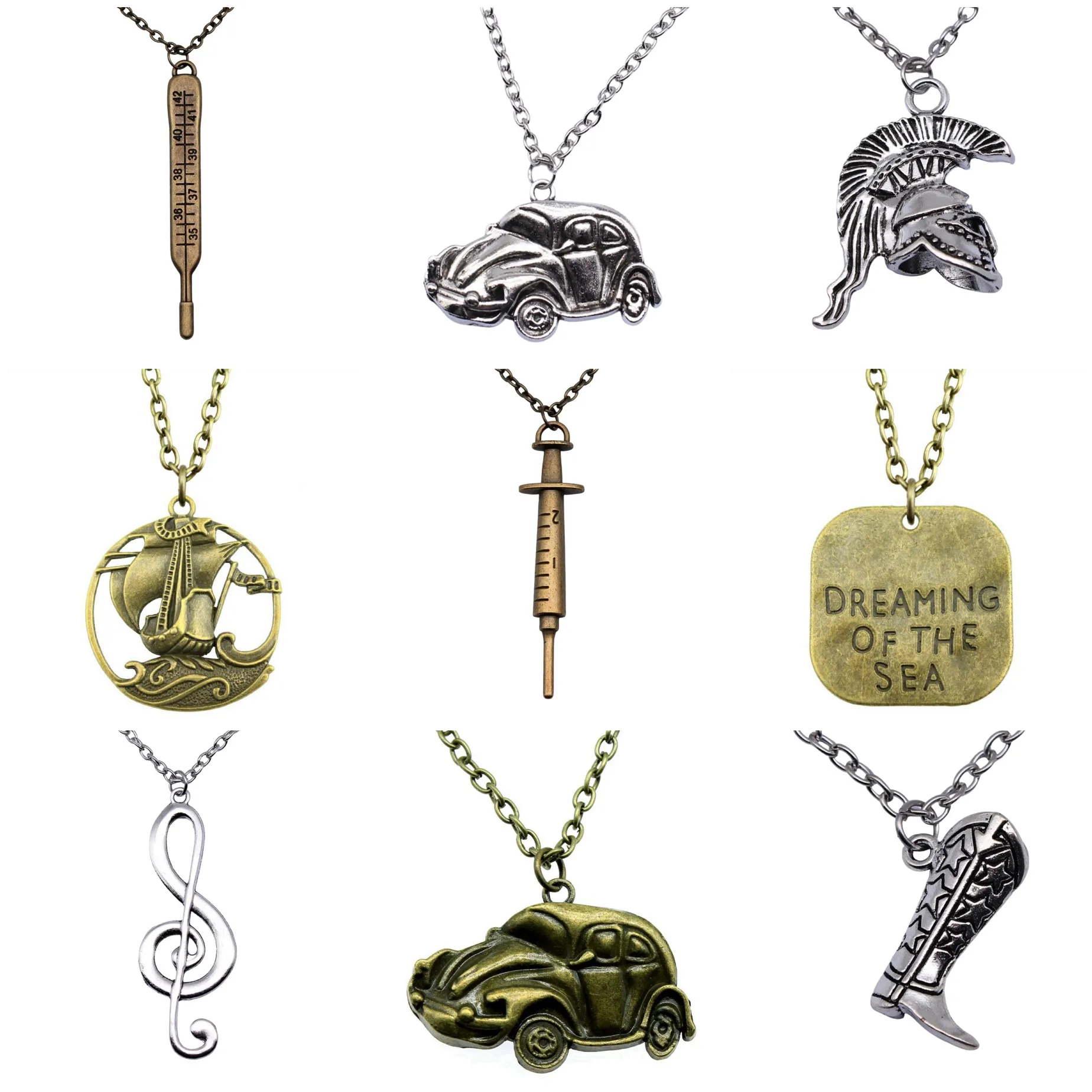 Antique Silver Color Study Musical Note Student Theme Pendant Necklaces With 45cm 70cm Chain For Women Fashion Jewelry