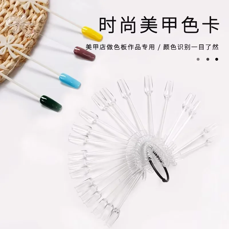 Nail Tool 24pcs Bowknot False Nail Art Display Fan Wheel Practice Board Tip Stick For Dipping Powder UV Gel Nail Polish Color