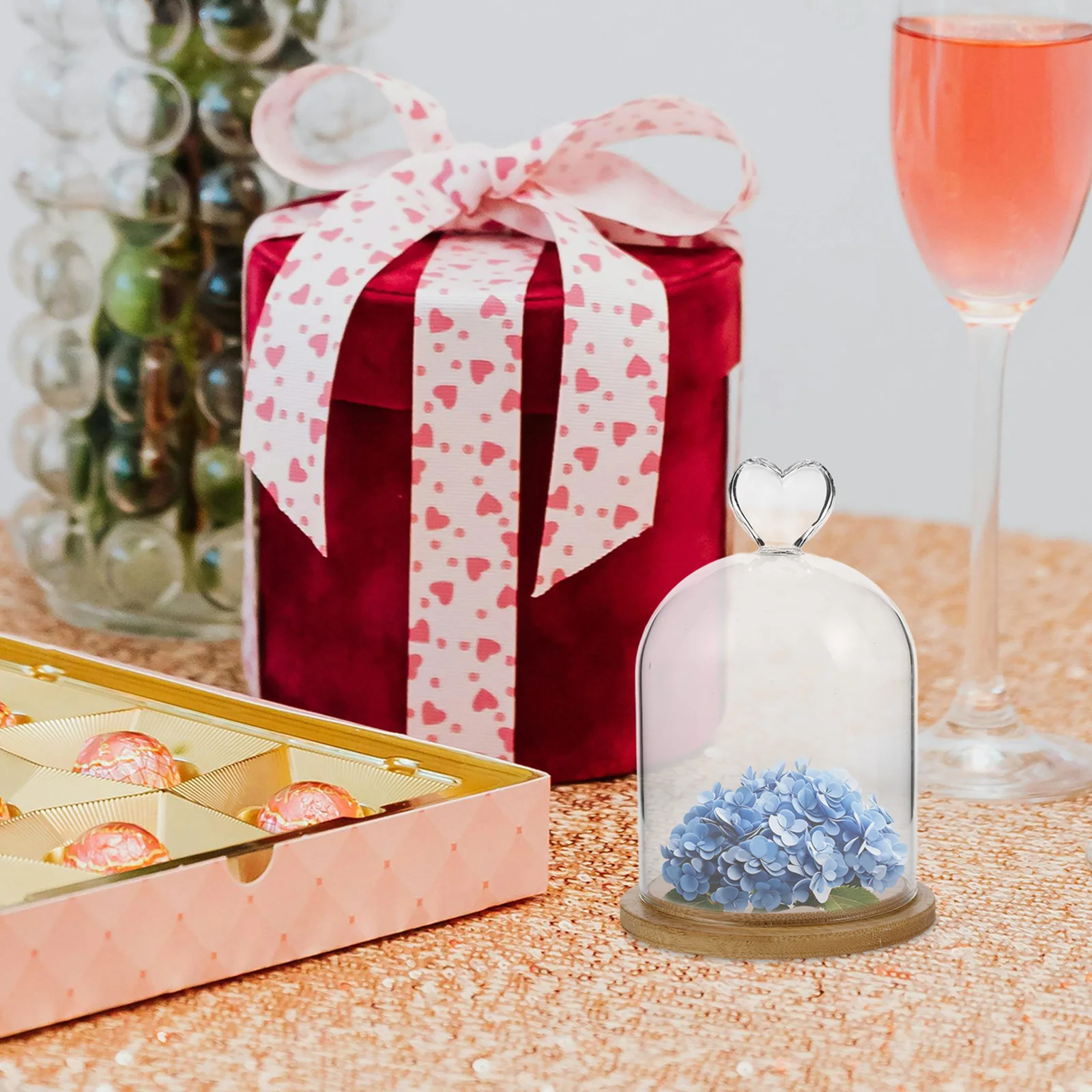 

Elegant Glass Cloche Dome Clear Display Scented Flower Home Decor Accent Clear Glass Cloche Jar