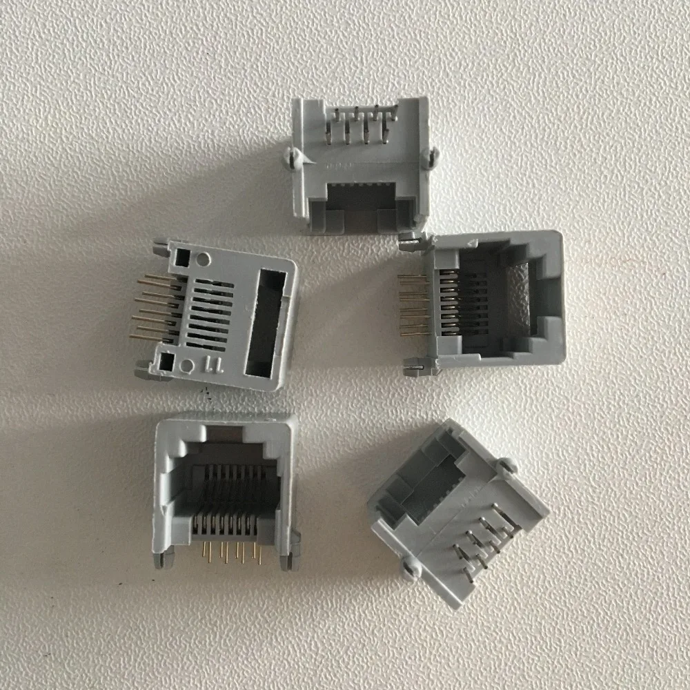 10/20/30/50/100Pcs Gray Black Plastic Shell 8P8C RJ45 Modular Network 8 Right Angle Pins PCB Jack LAN Female Connector Socket