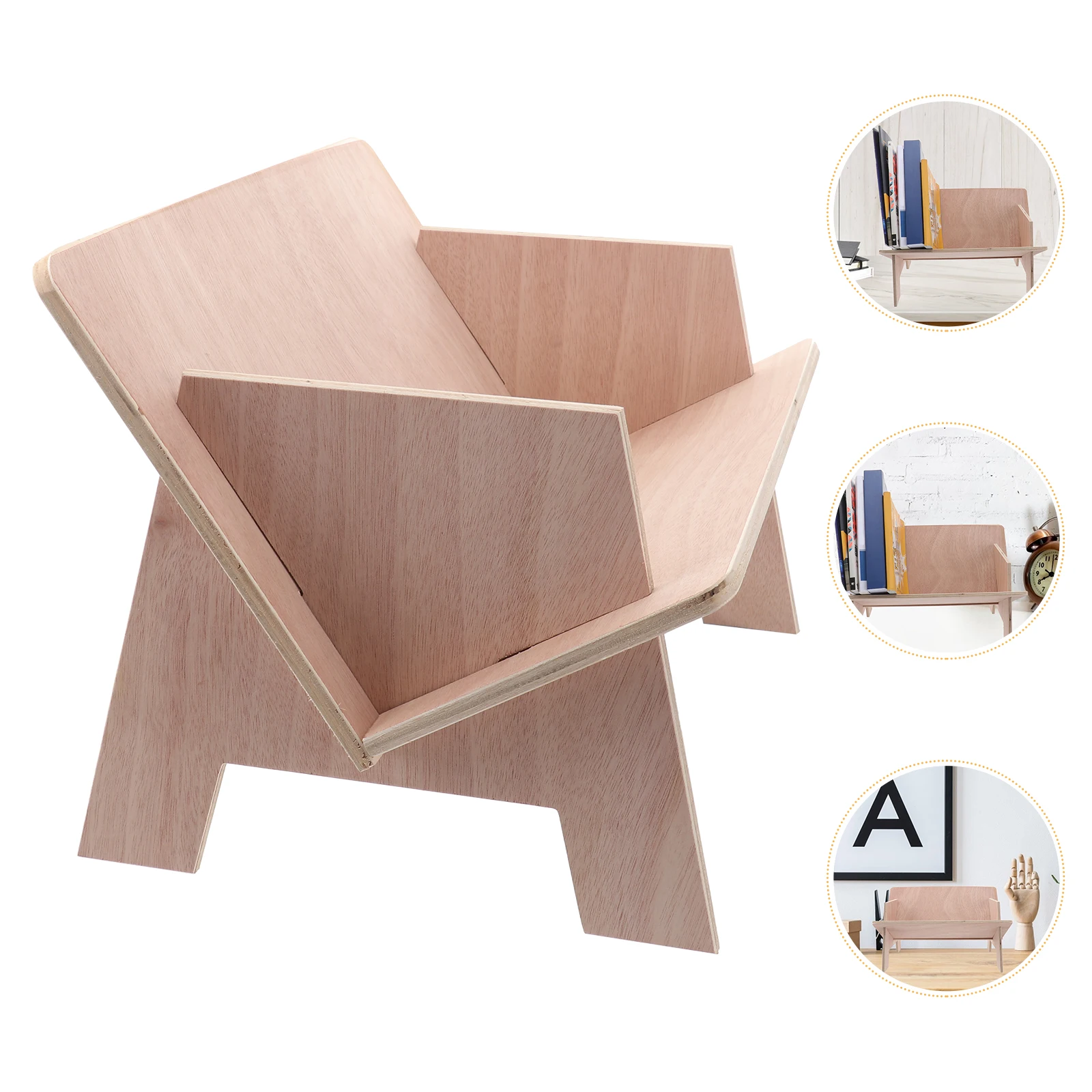 Bibliothèque Simple, support de documents créatif de bureau, Mini bureau, rangement Compact en bois