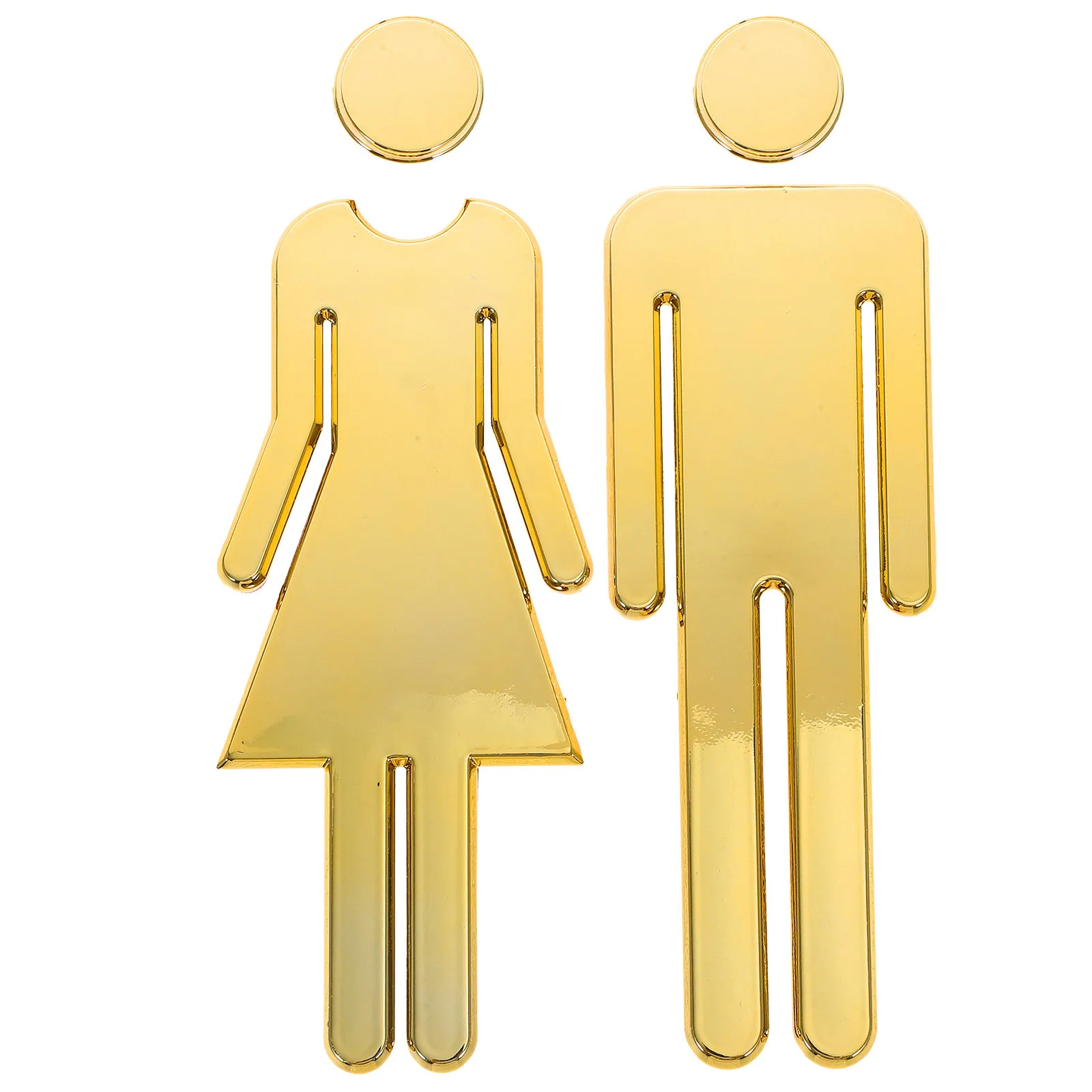 12Cm Stainless Steel Restroom Identification Signs Men Women Toilet Sign for Business Bathroom Front Door Wall Mount Metal