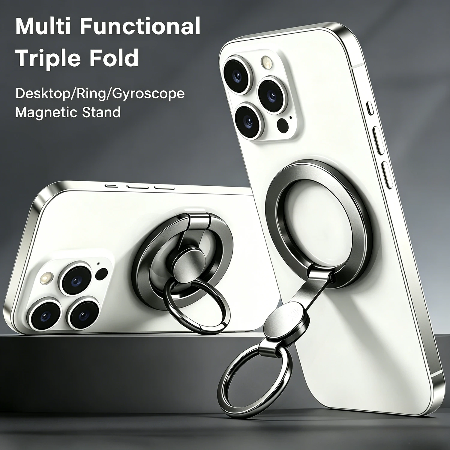 Spinner Antiestrés y Soporte Magnético para Teléfono con Anillo para Dedo, Compatible con Magsafe iPhone 17 12 Samsung Xiaomi, Soporte para Celular para Uso en Interiores y Exteriores