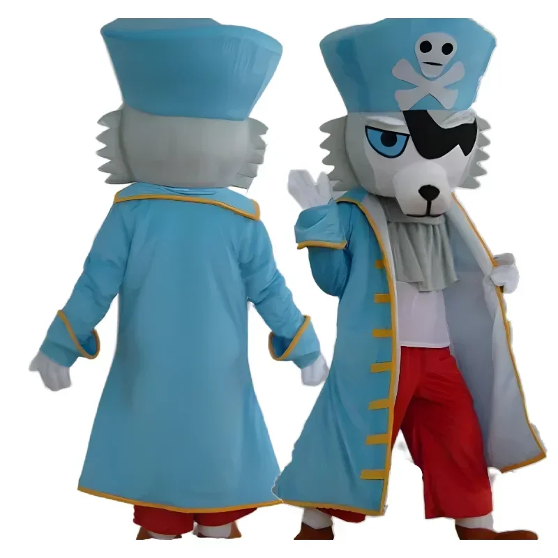 adult pirate wolf mascot costume pirate mascot suit for carnival party