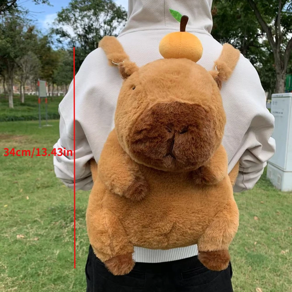 Capybara Plush Backpack Kawaii Fashion Plushie Doll Fur Bag Children\'s Bag Shoulder Bag Mini Knapsack Bags Gifts For Girlfriend