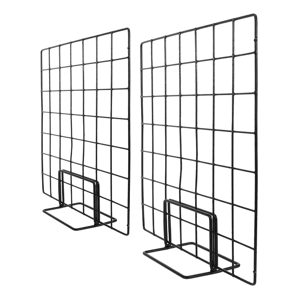 2Pcs Metal Grid Display Rack Versatile Wall Grid Panel Photo Organizer Lightweight Wire Hanging Mesh Panel for Home Store