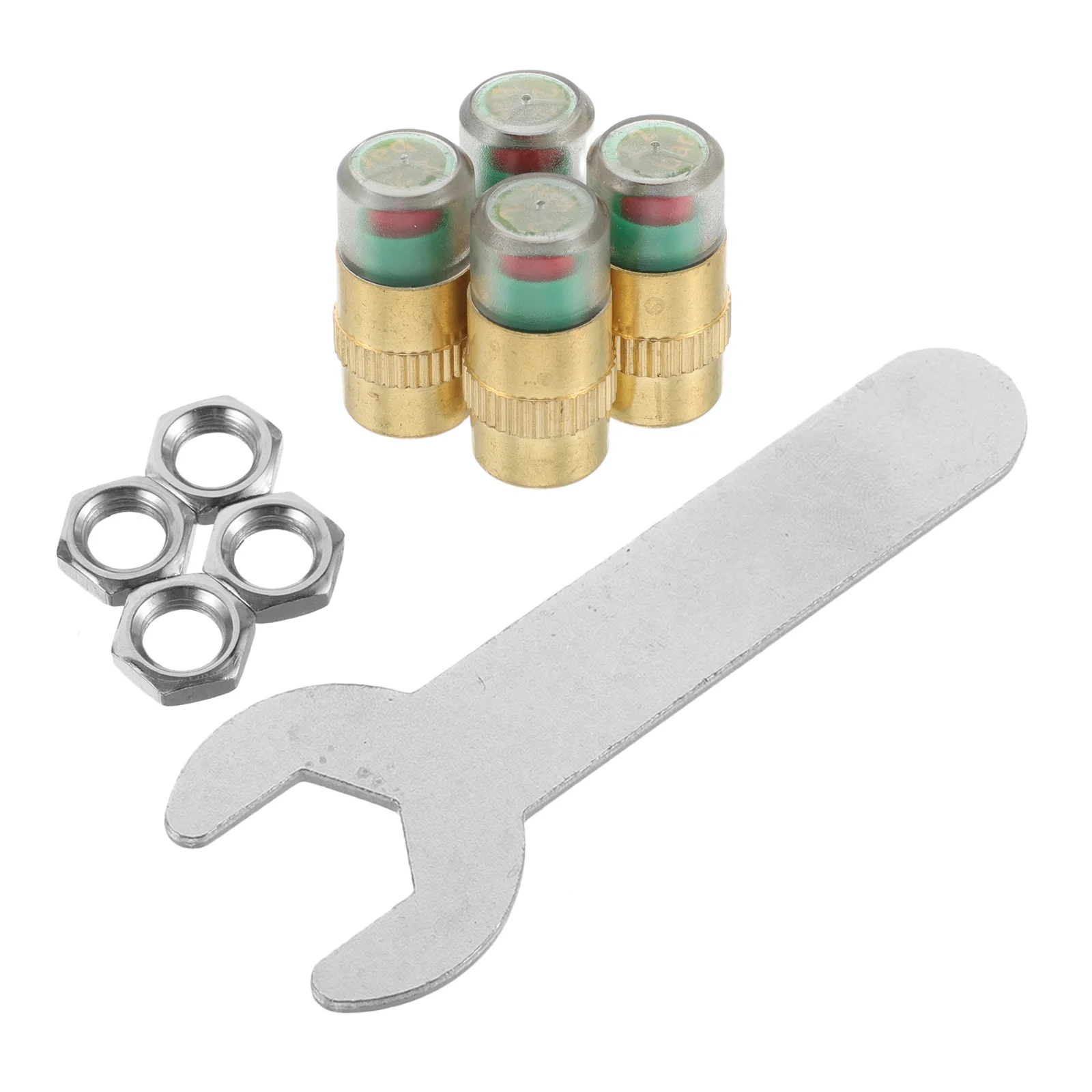 

4pcs Tire Pressure Monitor Valve Caps Visual Indicator Replacement Stem Caps for Cars Trucks Wheels Fuel Saving Wear Resistant