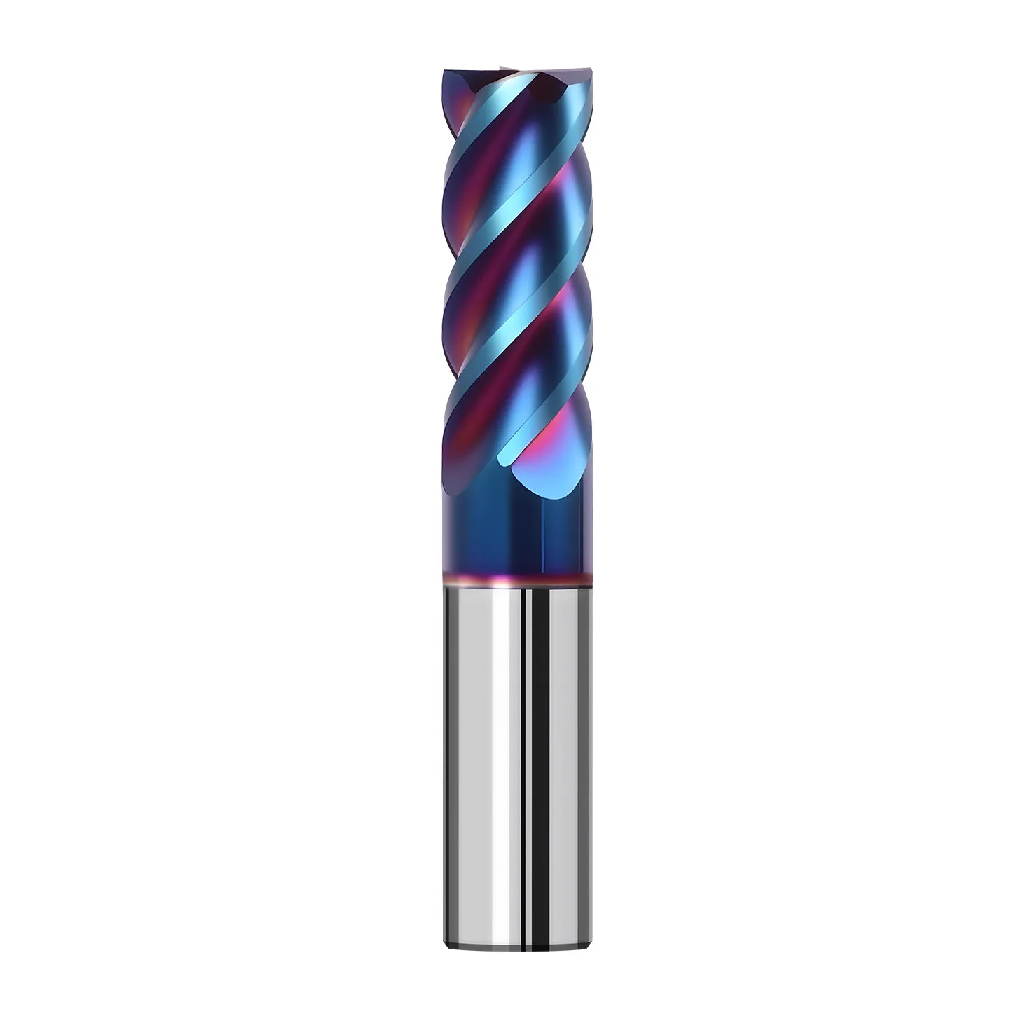 CNCmachining tool HRC65 high hardness  blue coated tungsten steel milling cutter extended 4-flute large core diameter end mill
