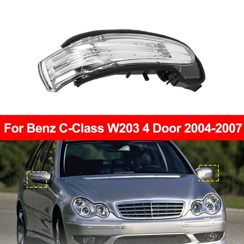 

For Mercedes Benz C-Class W203 C230 C240 C32 2004 2005 2006 2007 4Door Car LED Mirror Turn Signal Indicator Side Lamp