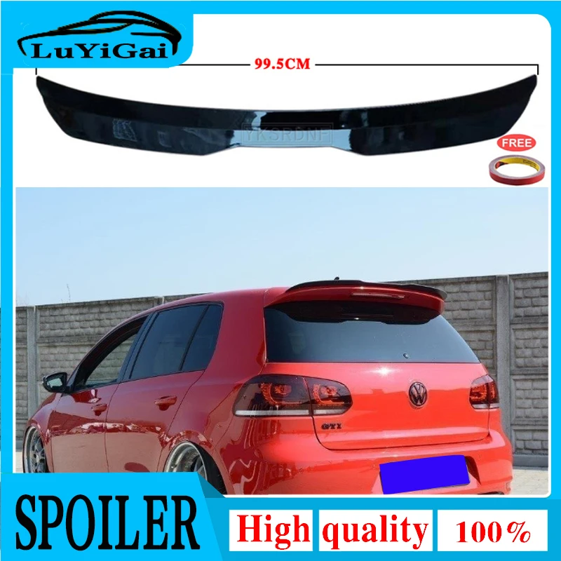 Car Styling for Volkswagen GOLF MK6 GTI spoiler 2010-2013 GOLF 6 GTI spoiler ABS material Gloss Black Color rear Spoiler wing