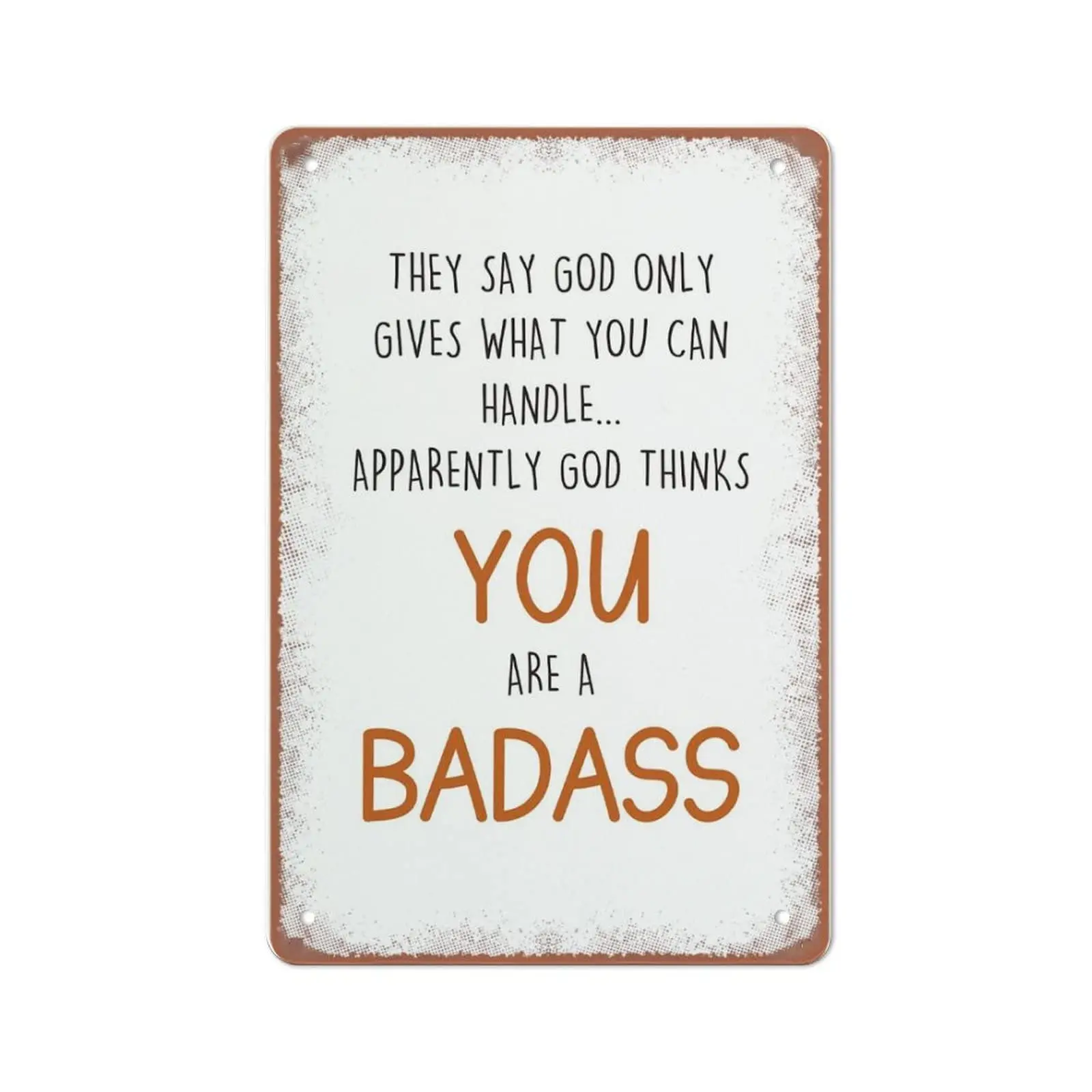 Allijune Funny Get Well tin Sign Gift for Him Her, Humor Encouragement tin Sign, They Say God Only Gives What You Can Handl sign