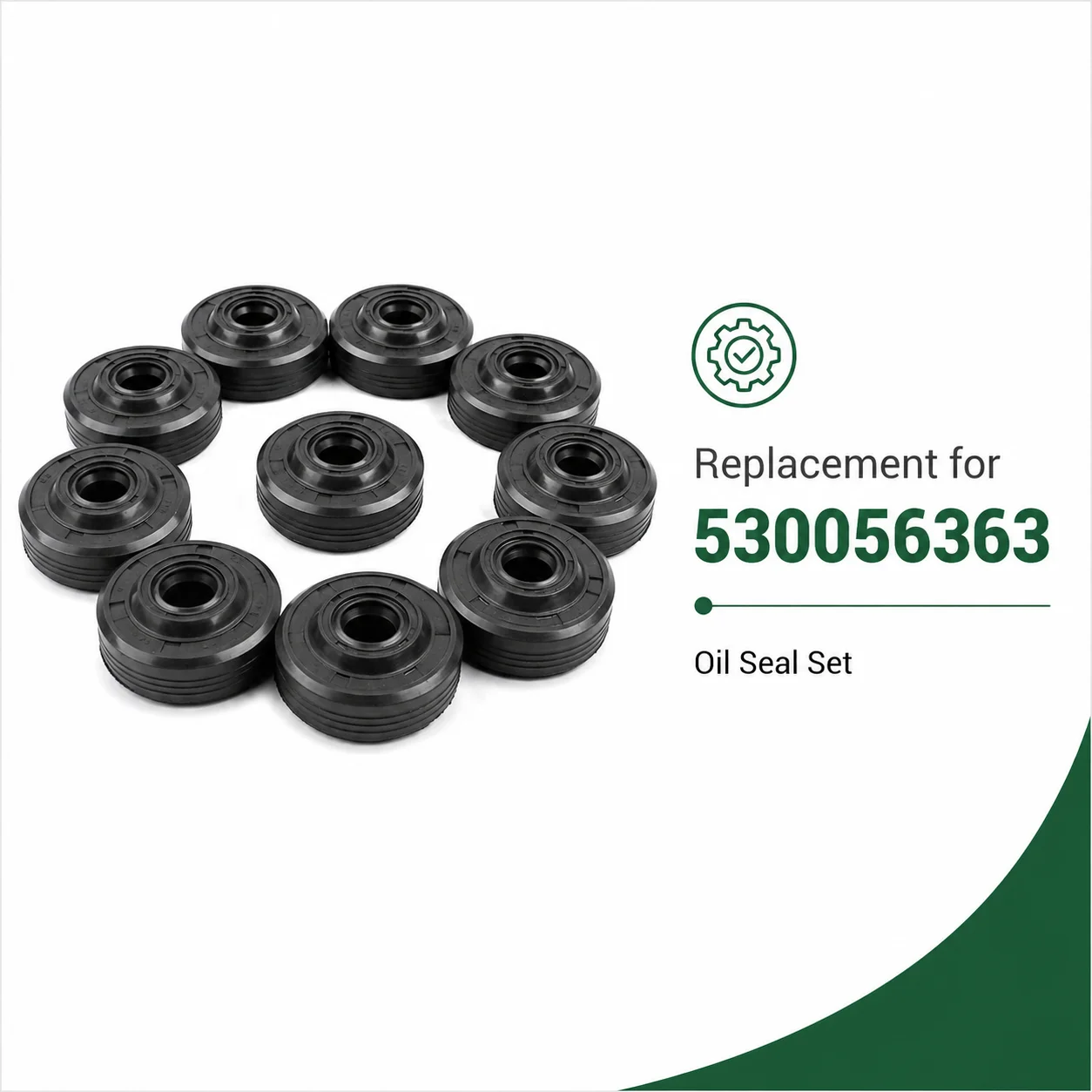 10Pcs Crank Oil Seals Kit for Husqvarna 41 136 137 141 142 235 236 240 Chainsaw OEM 530056363 5300563-63 Replacement Parts