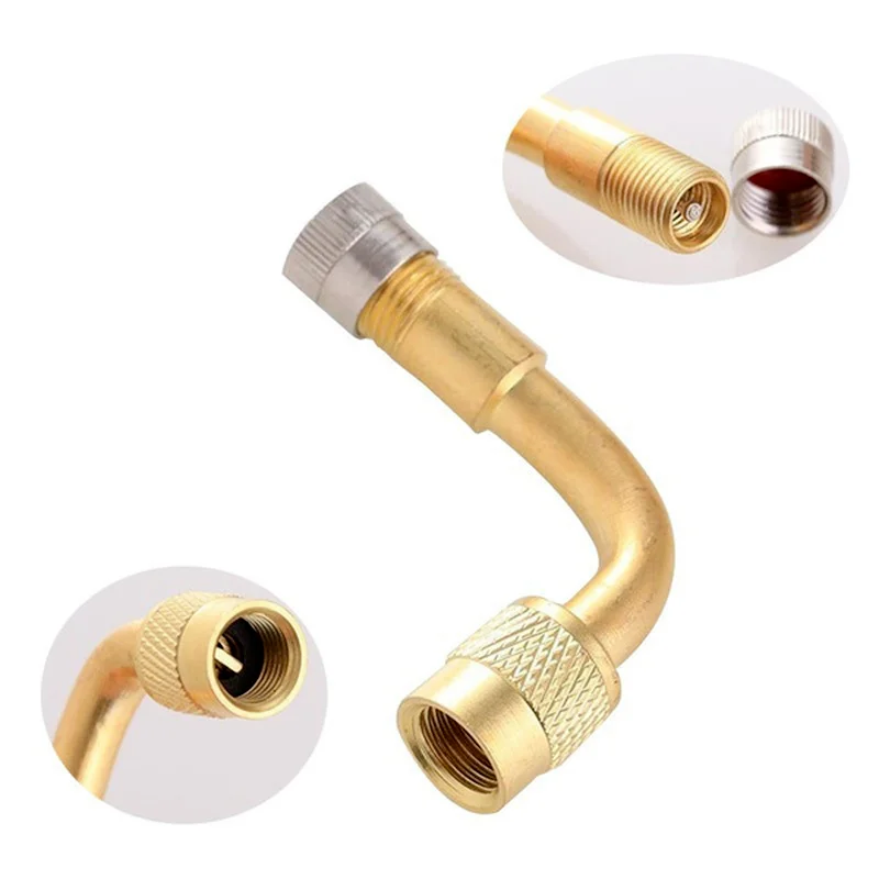 45/90/135 Degree Bent  Air Tyre Valves Adapter Car Valve Inflator Extension Stem Brass for Truck Motorcycle Cycling Accessories