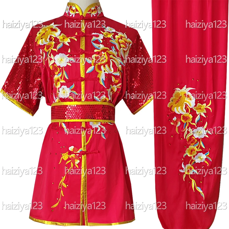 

Embroidered tiger Wushu uniform Kungfu clothes Martial arts suit Changquan garment for male female girl boy kids adults unisex