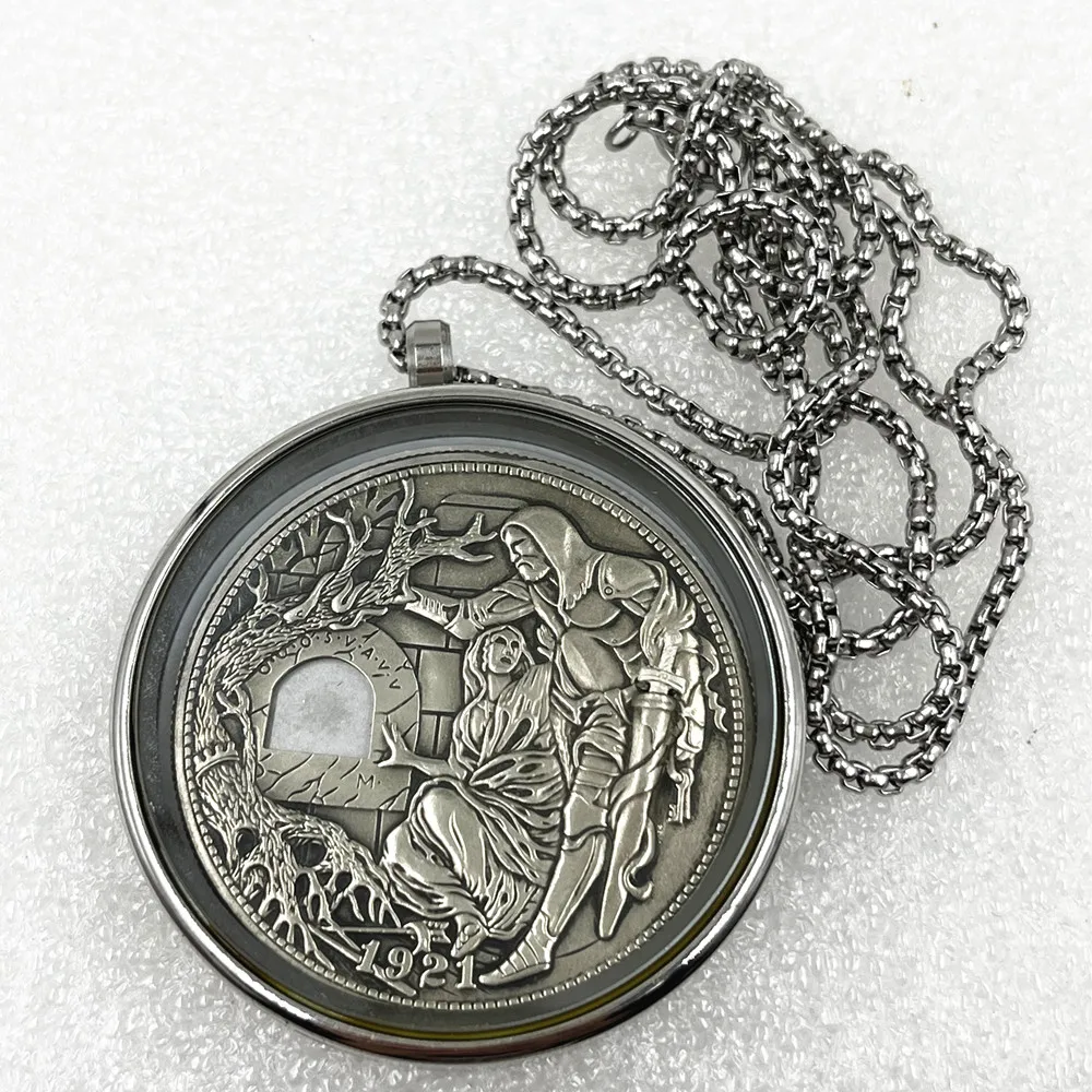 الكأس المقدسة العملة الميكانيكية المتشرد النيكل مورغان الدولار قلادة الفن عملة قلادة المقتنيات الإبداعية هدية #2