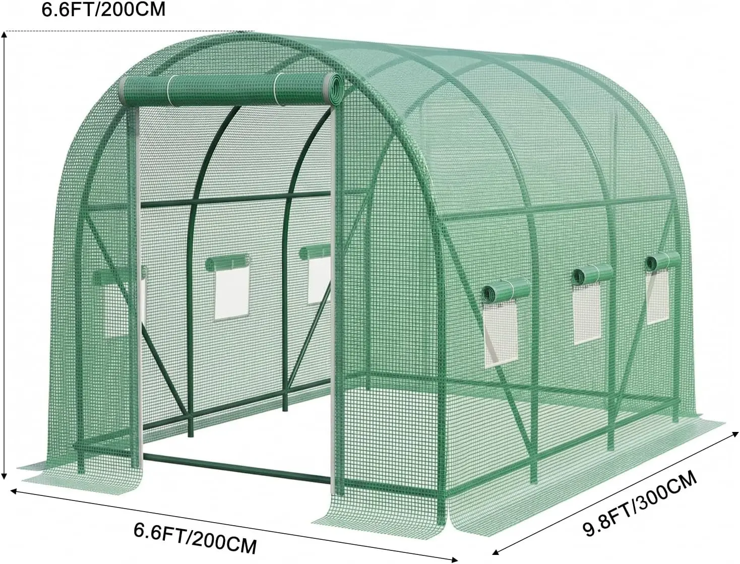 Walk In Tunnel Greenhouse, Outdoor Plant Sun Shelter, Portable Backyard Hot House With Zipper Roll Up Door, Heavy Duty Galvanized Steel Frame Winter Plant Tent With Mesh Windows, White