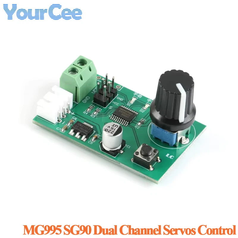MG995 SG90 Dual Channel Way Servos Adjustable Knob Servo Control Board Module Steering Gear Debugging Module
