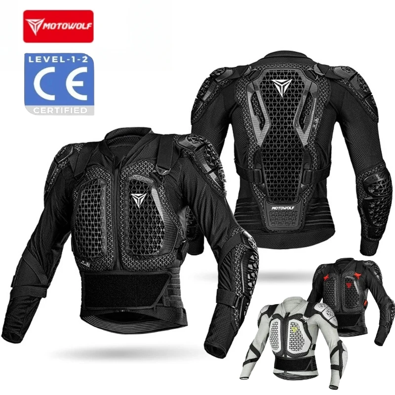 

Motowolf Breathable Motorcycle Jacket For Men Motocross Riding Body Armor Off Road Protection Gear For Dirt And Trail Use Racing