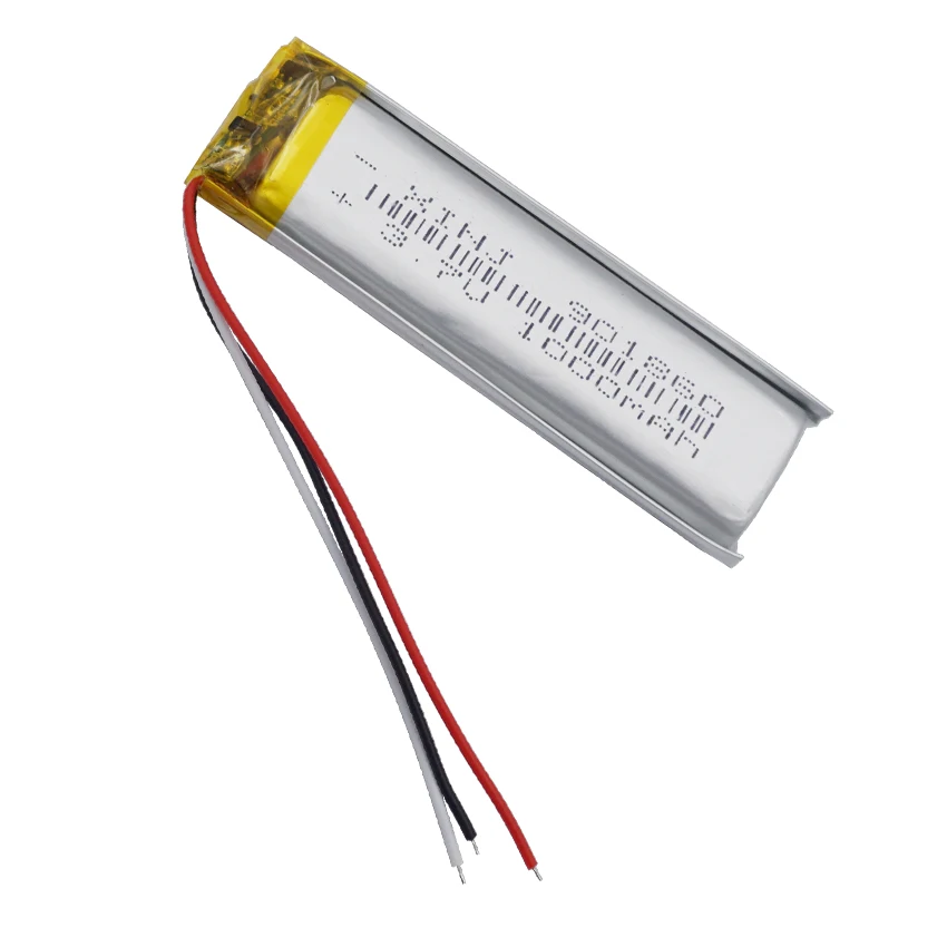 3.7V 1000mAh 3.7Wh polimerowy akumulator Lipo 3-przewodowy termistor 901860 do telefonu komórkowego Interphone Sport GPS samochód DashCam