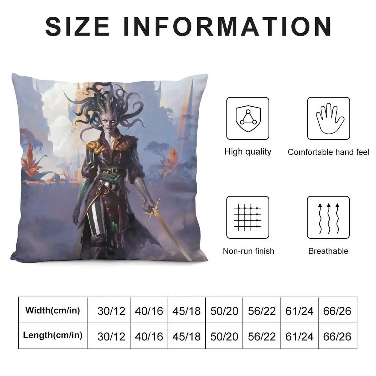 Vraska Planeswalker - Gorgon - Medusa - Pirate Queen Throw Pillow Pillow Cases Decorative Pillow Covers Decorative