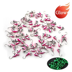 5/pcs Tungsten Ice Jigs Hayabusa Hook,2.7mm-6mm UV Glow Colorful Winter Fishing Hooks,Perch Crappie Bluegill Lure Tackel,