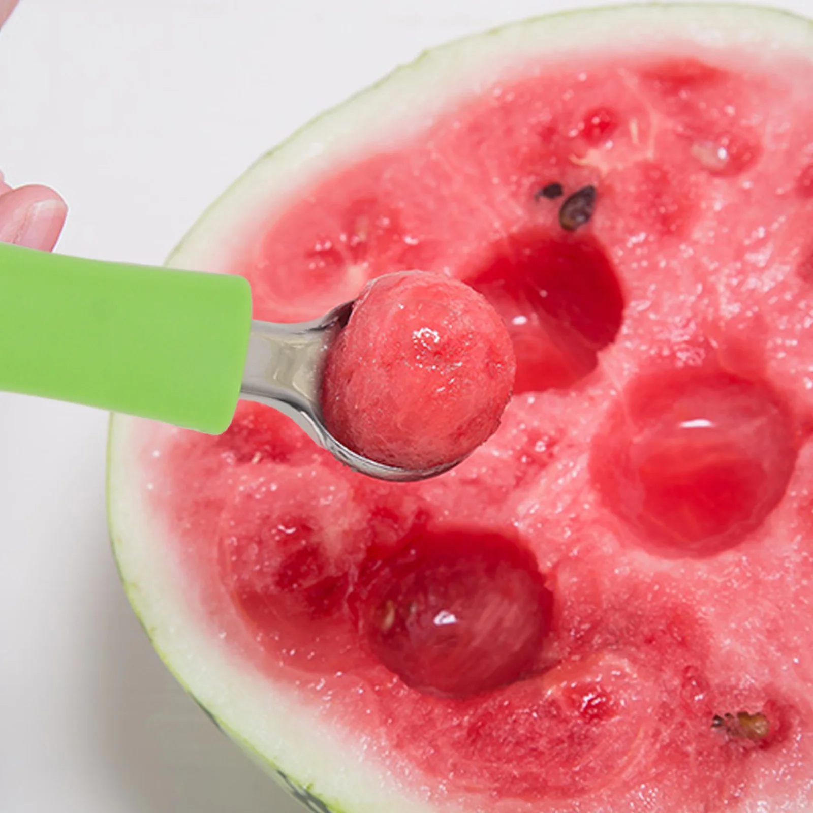 

1pc Multi-Function Watermelon Scooper Stainless Steel Ice Cream Spoon Fruit Serving Tool Kitchen Gadget Portable Dessert Spoon