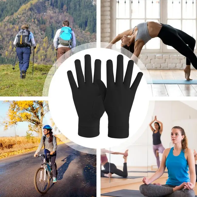 フィンガーサーマル圧縮手袋、防風釣りミトン、弾性サイクリング、暖かい、登山、冬