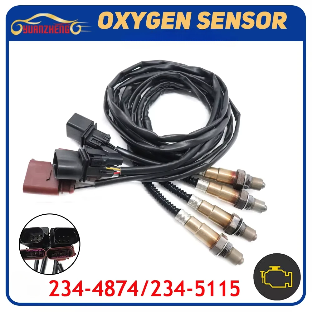 4pcs Upstream&Downstream Air Fuel Ratio Lambda O2 Oxygen Sensor 234-5115 234-4874 For Volkswagen Touareg Audi A8 4.2L 2004-2007