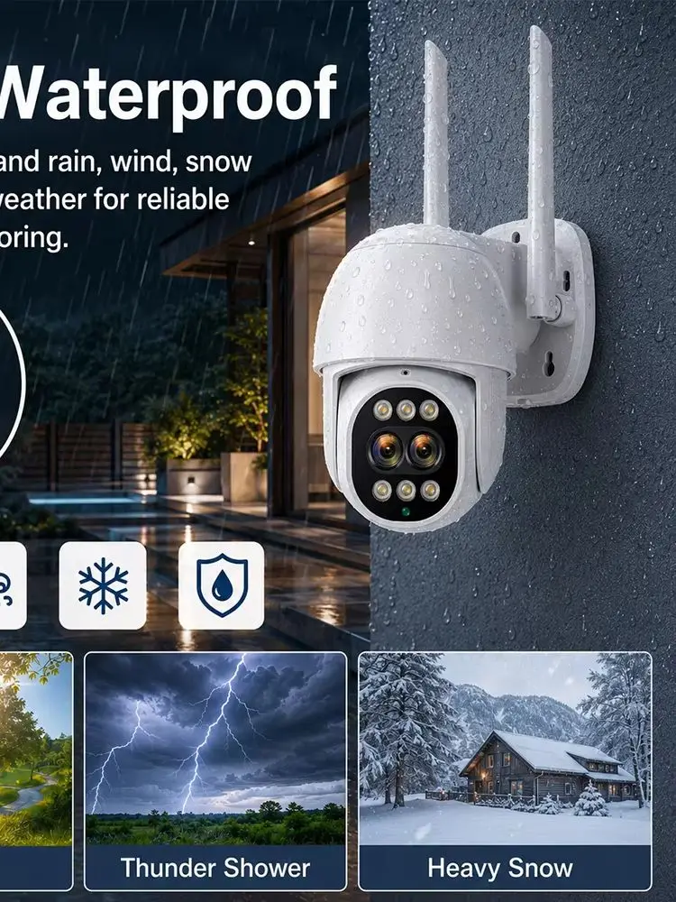 8MP Dual Lens 2.8mm -12mm 10X Zoom 4K PTZ IP Wifi Camera Outdoor AI Human Tracking CCTV Audio Security Video Surveillance