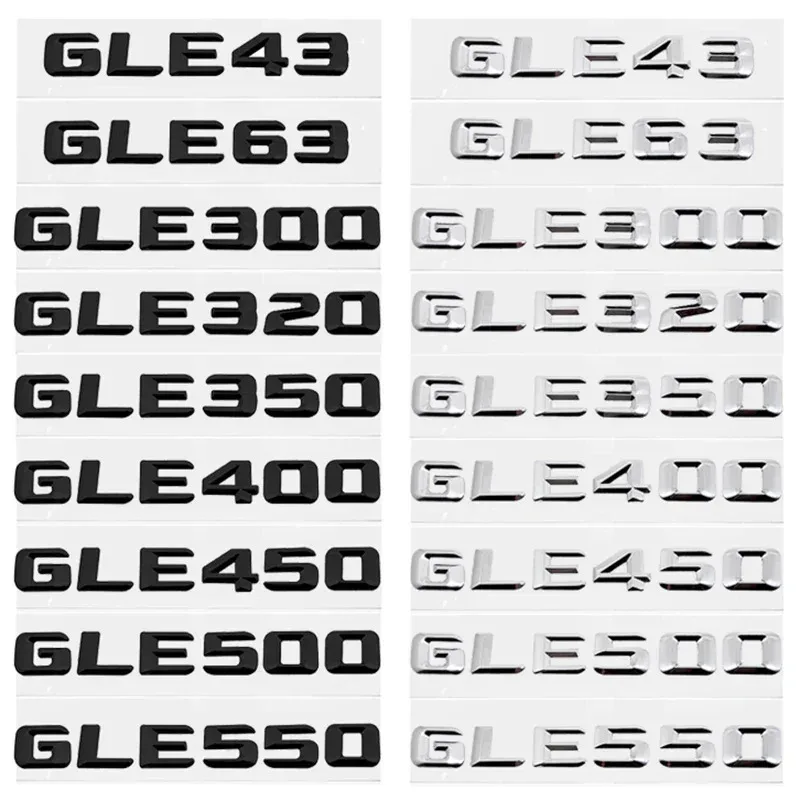 3D Car Rear Trunk Sticker Tail Number Emblem for Mercedes  GLE43 GLE63 GLE300 GLE320 GLE350 GLE400 GLE450 GLE500 GLE550