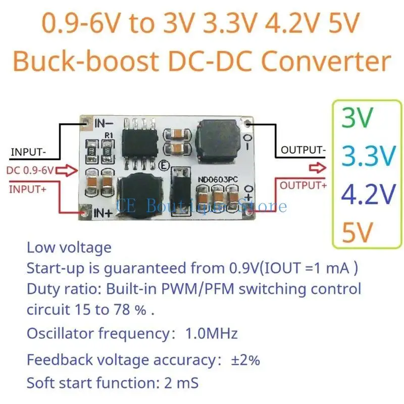 652F Auto Converters Module 0.9V 6V hingga 3V/3.3V/4.2V/5V Regulator tegangan