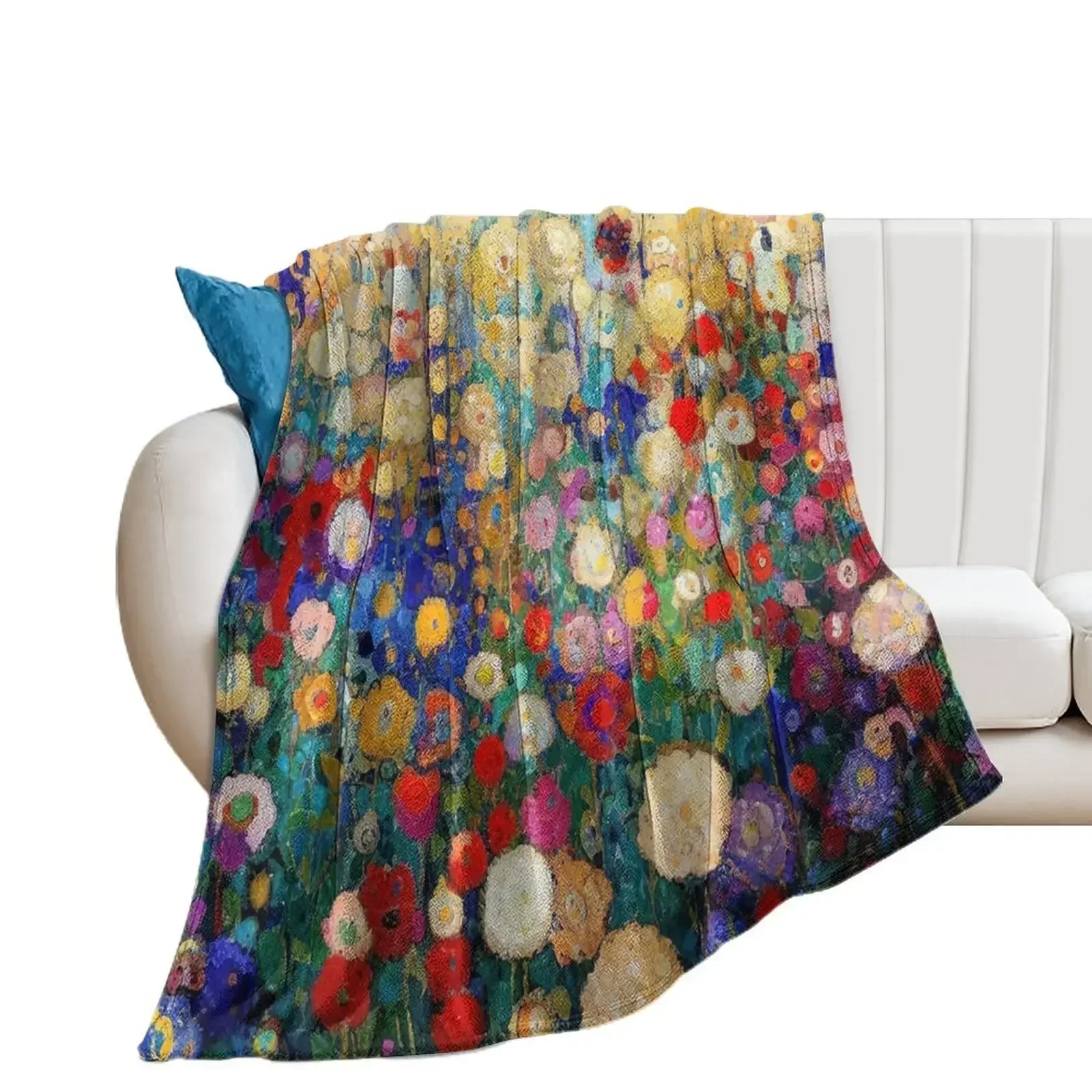 

Gustav Klimt Flower Garden Throw Blanket Beach Nap Cute Plaid Blankets