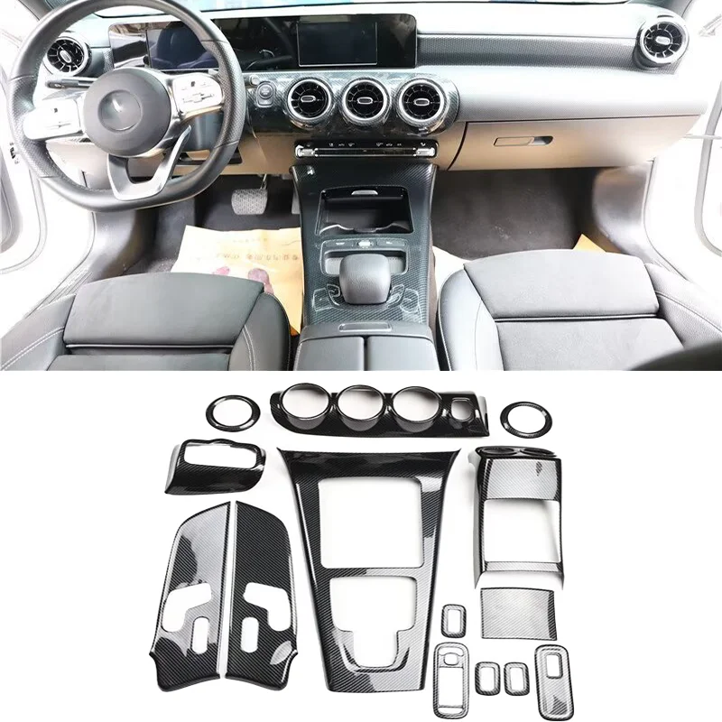 LHD RHD Für Mercedes Benz A-Klasse A-Klasse W177 2019-2021 ABS Vorne Hinten AC Outle Getriebe Shift Panel Fensterheber Schalter Panel Trim