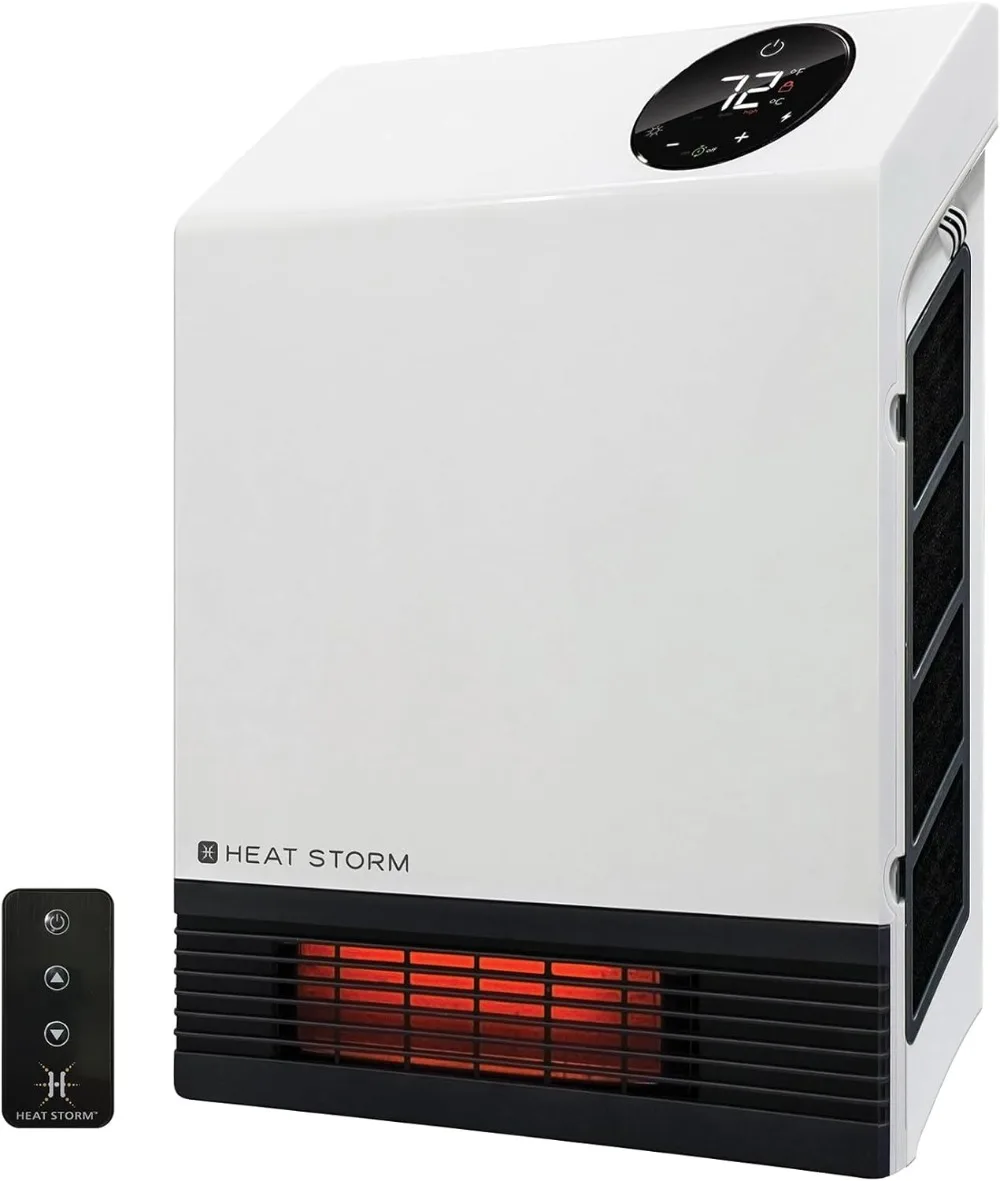 

Heat Storm Deluxe Space 1000 Watt Infrared Wall Mount Electric Heater, White