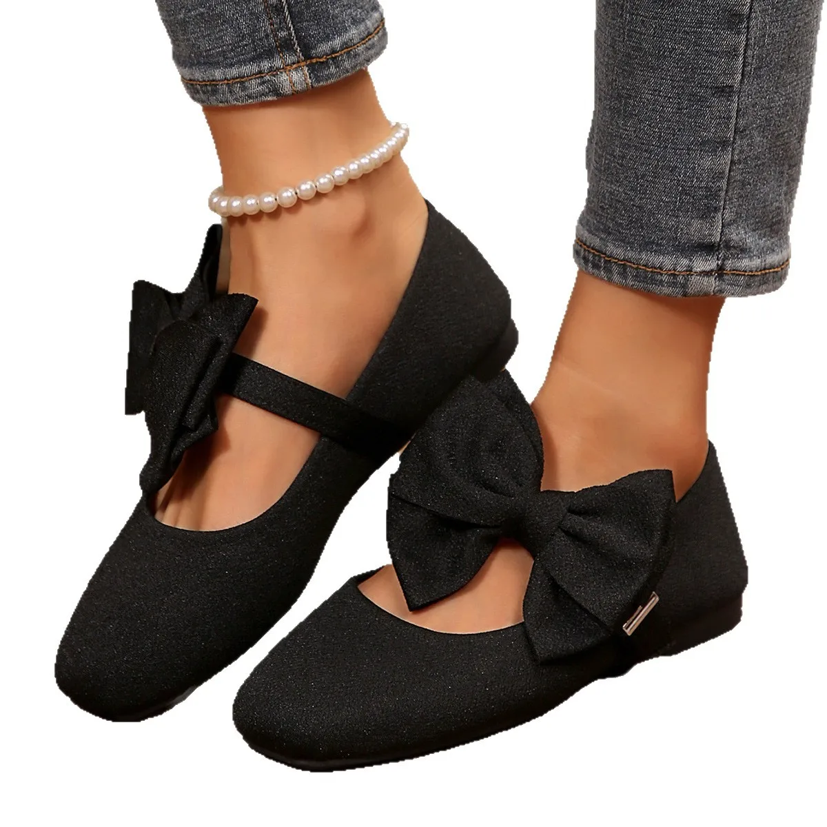 

Shoes for Woman Ballet Flats Women Loafers Barefoot Floors Trend Shoes Style Leisure Black Leopard Print Color Offer Plus Size43