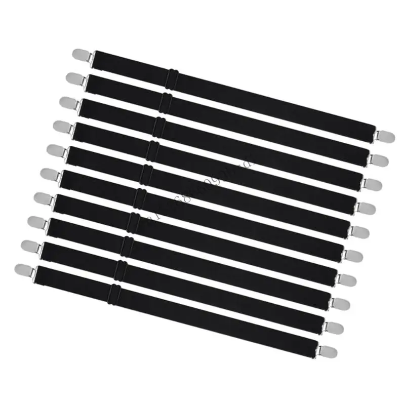 

11UA 10Pcs Bed Sheet Grippers Belt Elastic Bed Sheet Grippers Belt Fastener