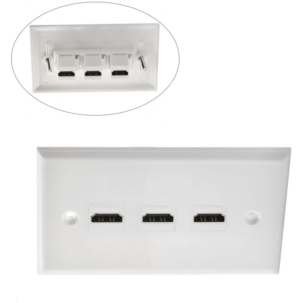 New White 1 2 3 4 6 Port HDMI-compatible Female to Female Wall Face Plate Panel Coupler Outlet Extender Socket