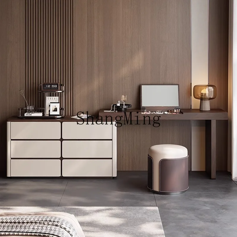 

FG flip solid wood dresser, storage cabinet, integrated bedroom, modern simplicity and high-end mid-antique makeup table