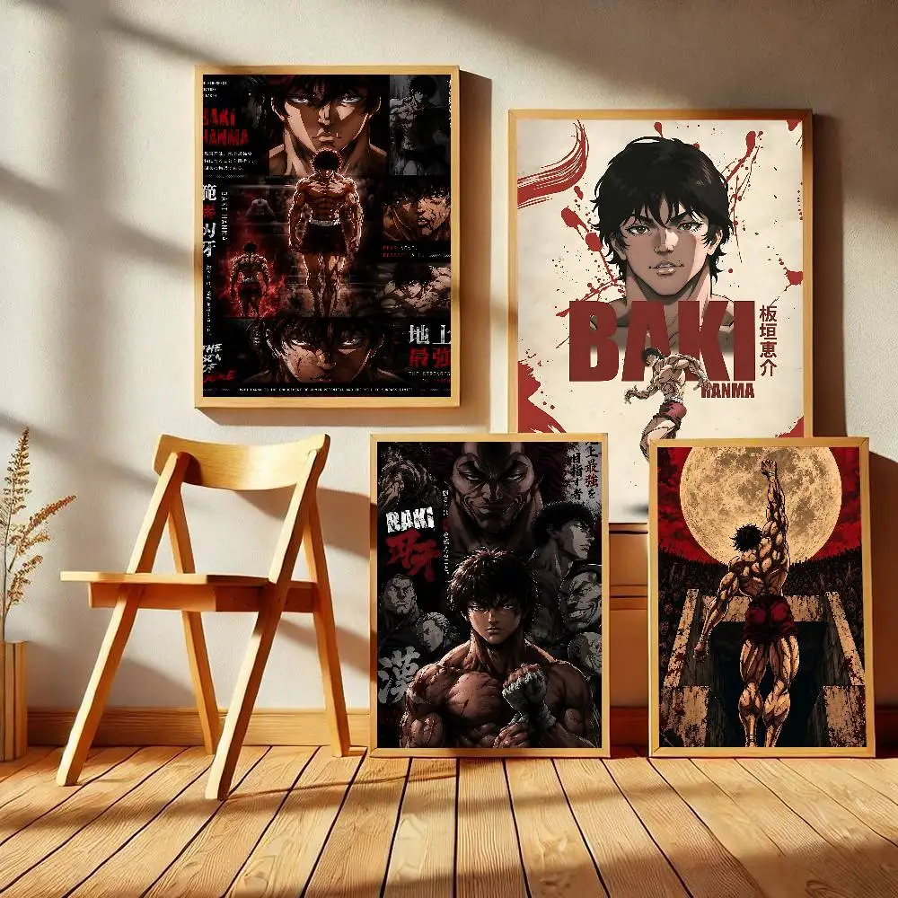 Anime B-Baki the Grappler Classic Vintage Posters HD Quality Wall Art Retro Posters for Home Room Wall Decor