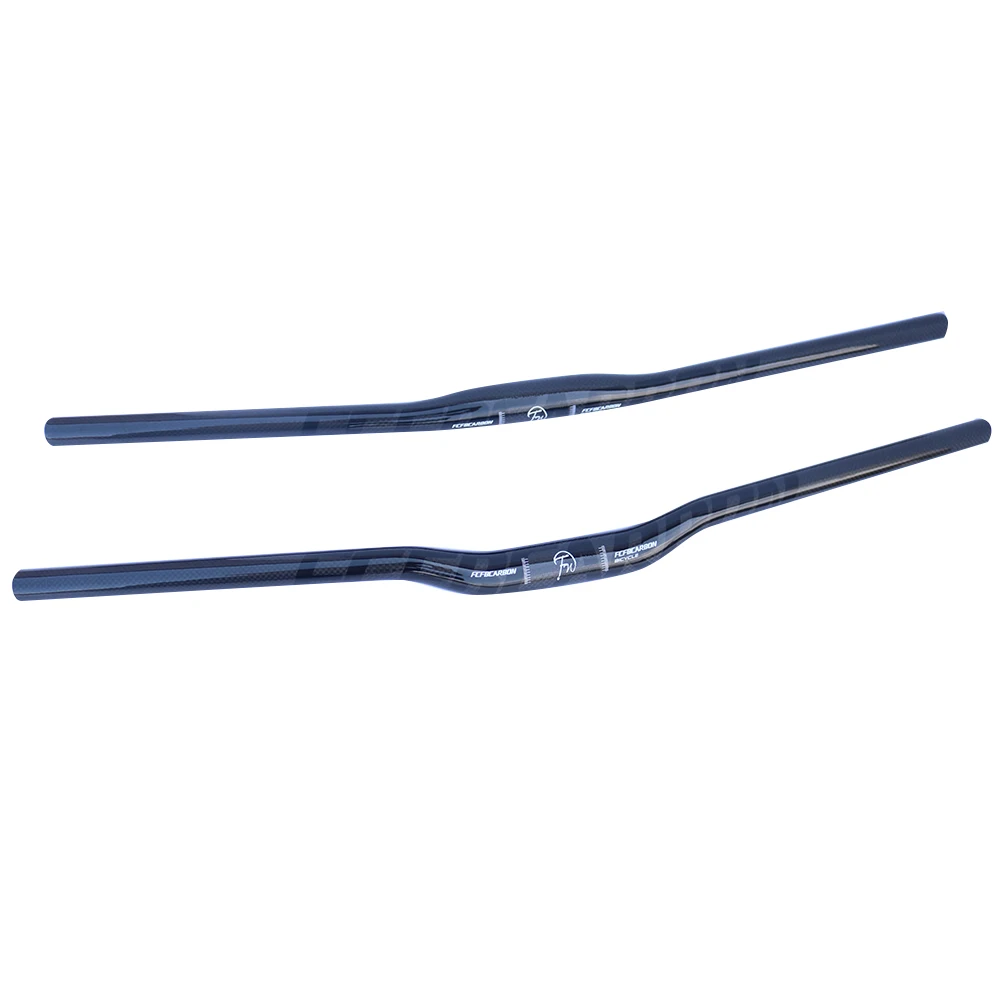 FCFB  Mountain bike 3K full carbon fibre flat Horizontal carbon bicycle handlebar MTB bike parts 31.8*580-760mm black glossy