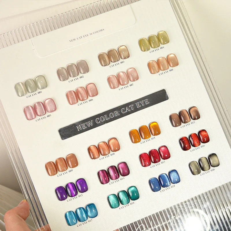 

20 Colors 15ml Cat Eye Nail Gel Polish With Color Card Semi Permanent Soak Off UV Gel Glitter Manicure For Nail Art Gel Varnish