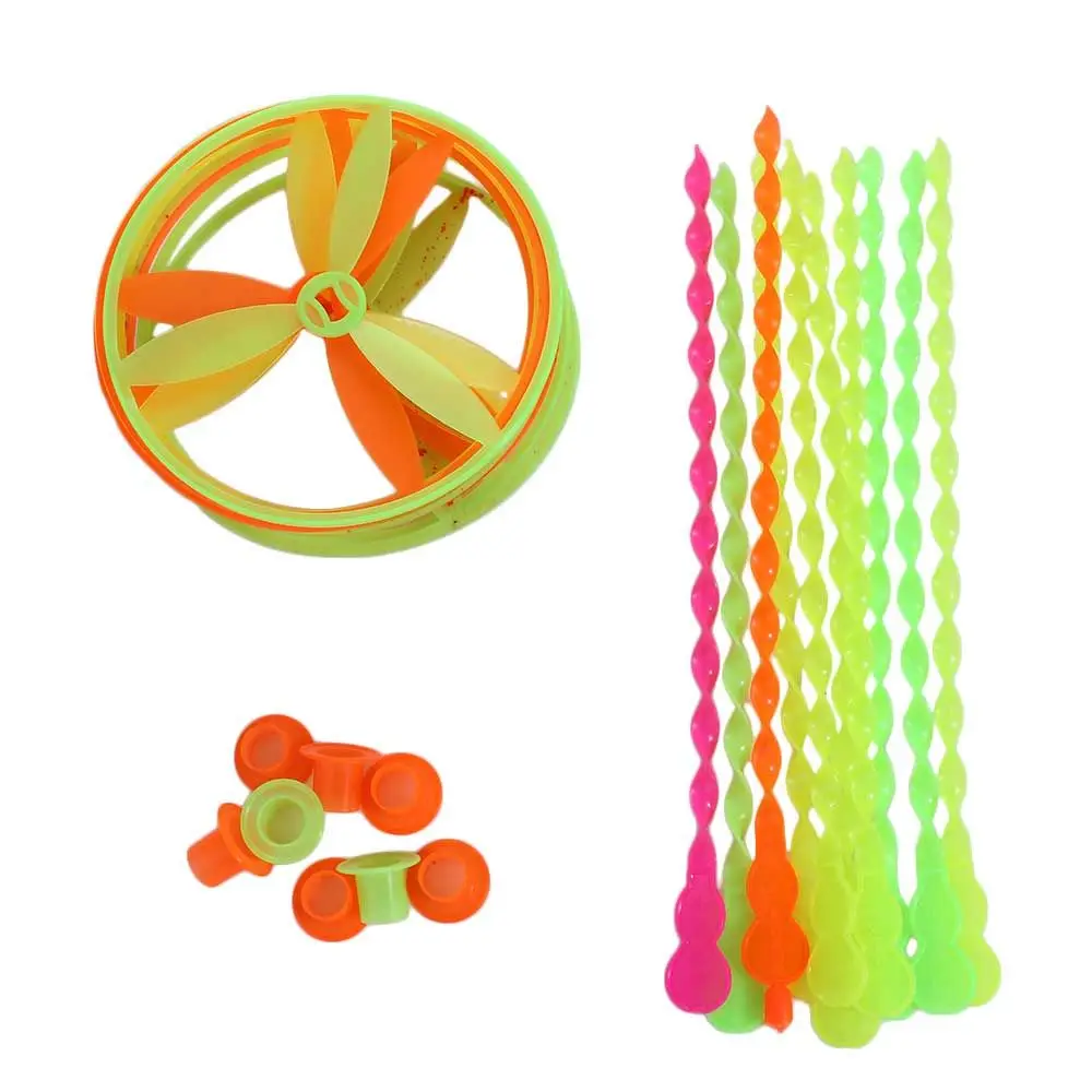 Plastic Ufo Children Toy Color Helicopter Outdoor Dragonfly Outdoor Sports Games Handle UFO Toy Dragonfly Flying  Toy