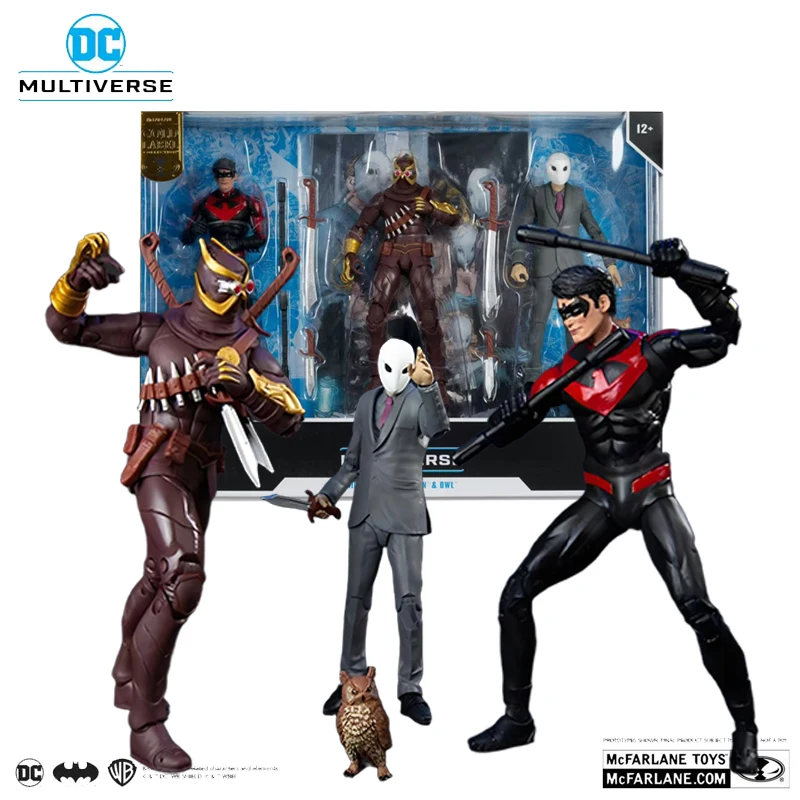 McFarlane  Genuine Toys Talon&Nightwing&Owl (Batman: Court Of Owls) Dc Multiverse Gold Label 7in 3pk Action Figure Toys For Boys