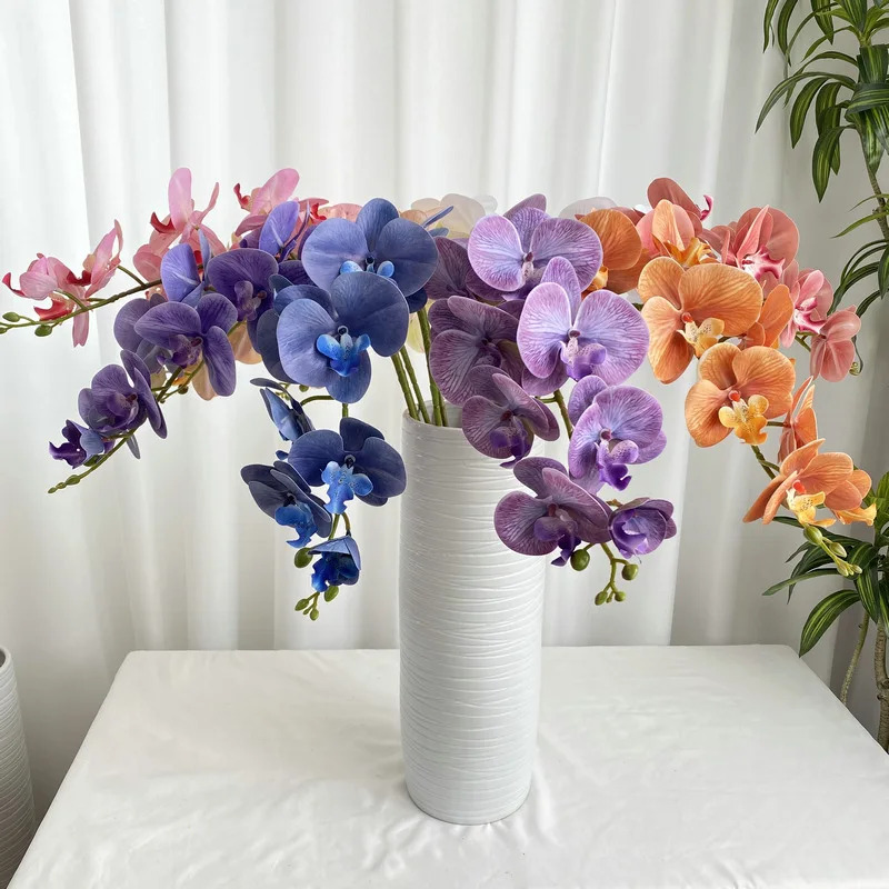 

9-head 3D French Phalaenopsis Orchid Wedding Home Decoration Simulation Flowers Hotel Flower Arrangement Scenery