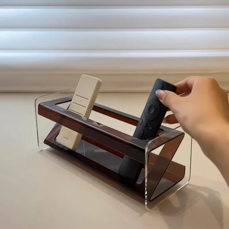 Acrylic Remote Control Bracket Multi-function Desktop Holder Organizer Sofa Mobile Phone Remote Control Rack Clear Display Box